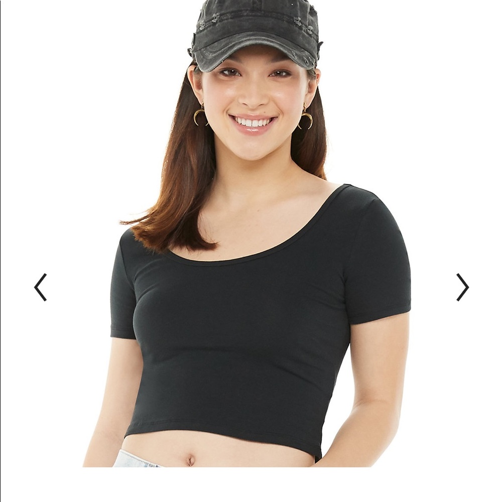 Black layering crop top
